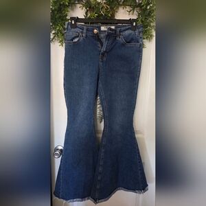 Rock & Roll Cowgirl Dark Blue Flare Jeans